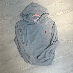GREY COTTON AMI DE COEUR HOODIE - S